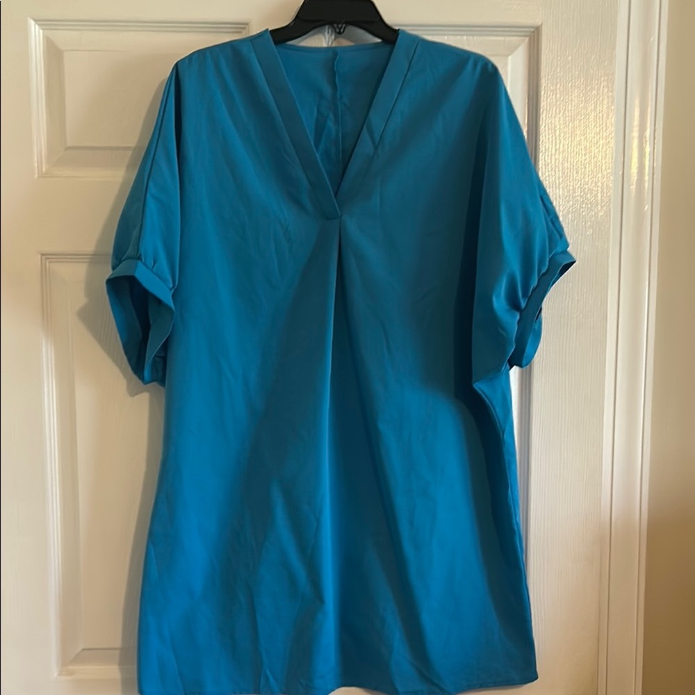 SHEIN Blue V-Neck Dress